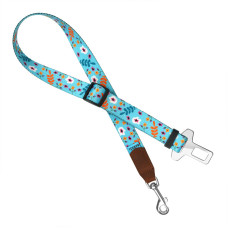 Автомобильный Ремень Безопасности для Собак Barksi Нейлоновый Принтованный Цветы Ментоловый, S, 46-80 см