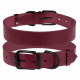 Кожаный ошейник для собак с металлической фурнитурой, бордовый L 38 - 51 см
