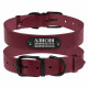 Кожаный ошейник для собак с металлической фурнитурой, бордовый L 38 - 51 см