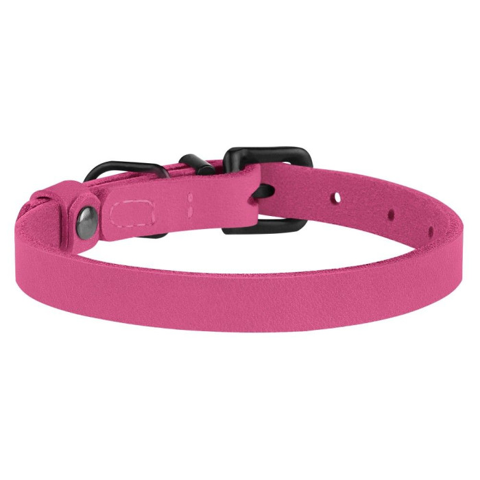 Шкіряний нашийник для собак з металевою фурнітурою, рожевий 2XL 48 - 66 см