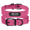 Кожаный ошейник для собак с металлической фурнитурой, розовый 2XL 48 - 66 см