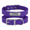 Нашийник для Собак Шкіряний Classic з Хромованою Фурнітурою Фіолетовий M 33-43 см