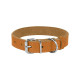 Ошейник для собак кожаный BronzeDog Classic со стальной фурнитурой и заклепками, Горчичный 