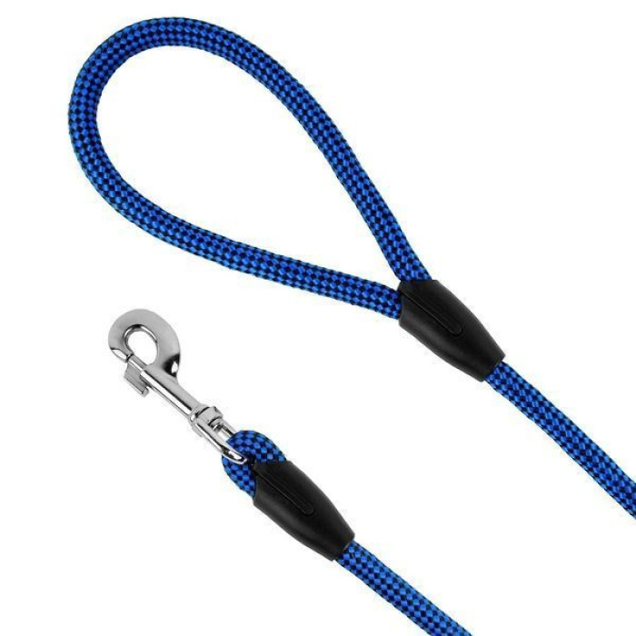 Поводок для собак Bronzedog Active из альпинистского шнура 183 см, Черно-Синий 