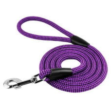 Поводок для собак Bronzedog Active из альпинистского шнура 183 см, Черно-Фиолетовый 