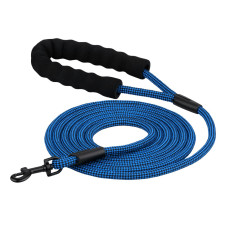 Поводок для собак Bronzedog Active из альпинистского шнура Черно-Голубой 3 м, L