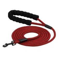 Поводок для собак Bronzedog Active из альпинистского шнура Черно-Красный 3 м, L