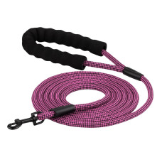 Поводок для собак Bronzedog Active из альпинистского шнура Черно-Розовый 3 м, L