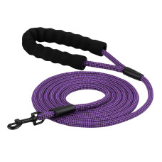 Поводок для собак Bronzedog Active из альпинистского шнура Черно-Фиолетовый 3 м, L