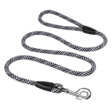 Поводок для собак Bronzedog Active из альпинистского шнура 152 см, Черно-Серый 