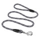 Поводок для собак Bronzedog Active из альпинистского шнура 152 см, Черно-Серый 