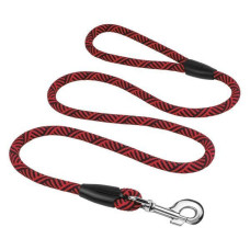 Поводок для собак Bronzedog Active из альпинистского шнура 152 см, Черно-Красный 