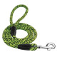 Поводок для собак Bronzedog Active из альпинистского шнура 152 см, Черно-Салатовый 