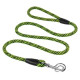 Поводок для собак Bronzedog Active из альпинистского шнура 152 см, Черно-Салатовый 