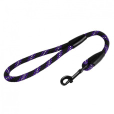 Короткий Поводок для Собак Bronzedog Active из Альпинистского Шнура Светоотражающий Черно-Фиолетовый L/XL 51 см, 1,17 см
