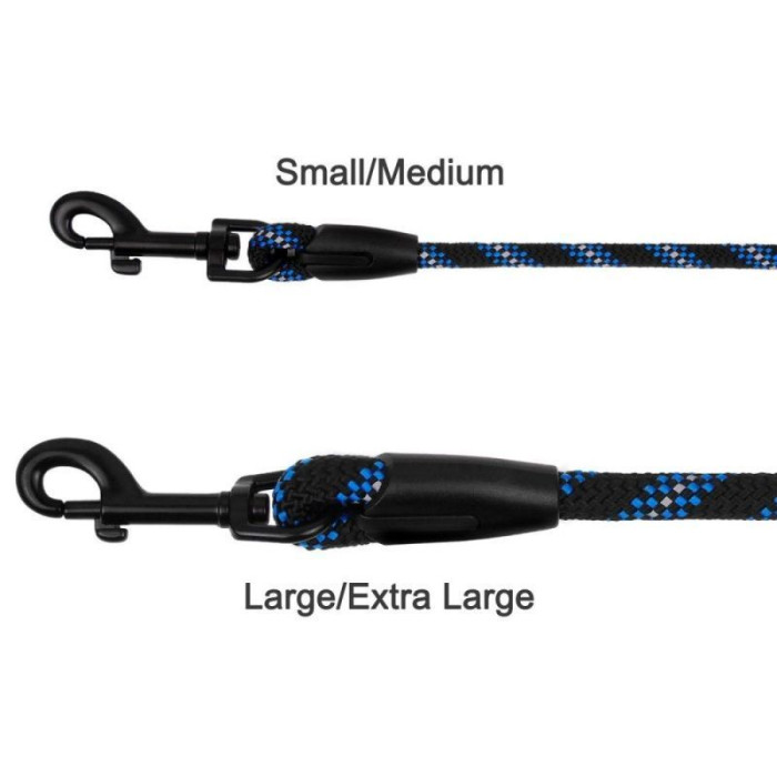 Повідець для Собак Active з Альпіністського Шнура Світловідбиваючий Чорно-Синій, S - 183 см / 0,7 см