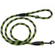 Повідець для собак Active зі шнура світловідбивний, чорно-зелений, 183 см S/M