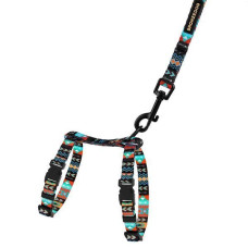 Шлея с поводком для котов и мелких собак BronzeDog Urban, Ацтеки 2XS