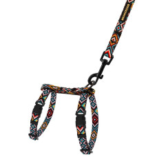 Шлея з повідцем для котів та дрібних собак Urban Гуцульська, Ментолова XS