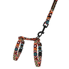 Шлея с поводком для котов и мелких собак BronzeDog Urban, Гуцульская Оранжевая 2XS