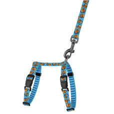 Шлея с поводком для кошек и мелких собак BronzeDog Urban Fruits Кексы 2XS 15-25 см