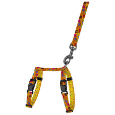 Шлея с поводком для кошек и мелких собак BronzeDog Urban Fruits Пончики 2XS 15-25 см