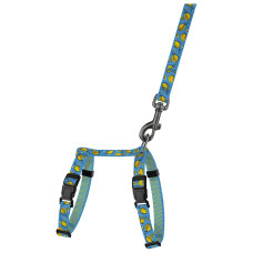 Шлея с поводком для кошек и мелких собак BronzeDog Urban Fruits Лимоны 2XS 15-25 см