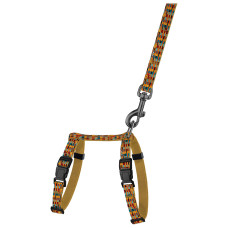 Шлея с поводком для кошек и мелких собак BronzeDog Urban Art Алекса 2XS 15-25 см