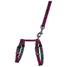 Шлея з повідцем для котів та дрібних собак Urban Art Леопард 2XS 15-25 см