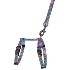 Шлея с Поводком для Кошек и Мелких Собак Barksi Urban с QR-адресником Калина 2XS 15-25 см