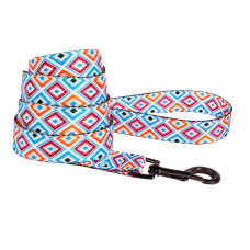 Поводок для собак нейлоновый Bronzedog Urban принт Гуцульский 152 см, Синий XS 1 см