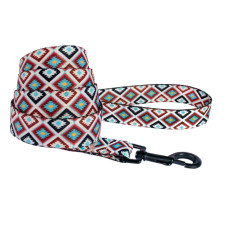 Поводок для собак нейлоновый Bronzedog Urban принт Гуцульский 152 см, Коричневый L 2,5 см