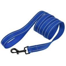 Поводок нейлоновый для собак Bronzedog Active, синий со светоотражением, 152 см XS 1 см