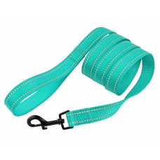 Поводок нейлоновый для собак Bronzedog Active, ментоловый со светоотражением, 152 см XS 1 см