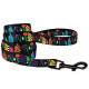Повідець для собак Urban Квіти нейлоновий, 152 см, Чорний M 2 см