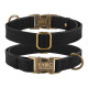 Ошейник для собак кожаный Antiq Черный XL 43-66см