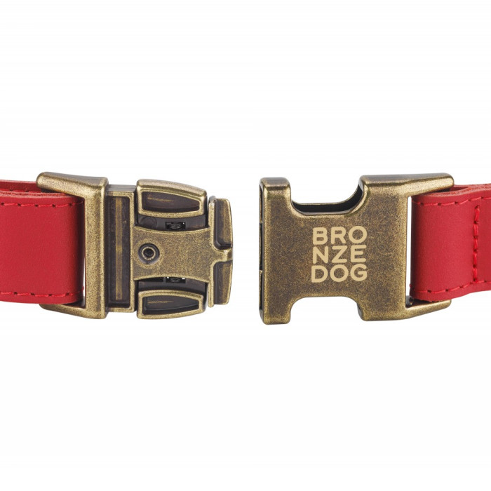 Нашийник для собак шкіряний Antiq Червоний S 25-33см