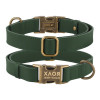 Нашийник для собак шкіряний Antiq зелений L, 36-45 см