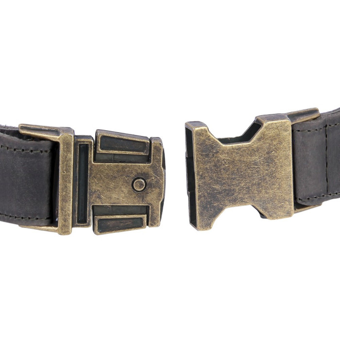 Нашийник для собак шкіряний Antiq графіт L, 36-45 см