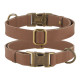 Ошейник для собак кожаный Antiq бежевый XL, 43-66 см