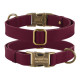 Ошейник для собак кожаный Antiq Бордовый S 25-33см
