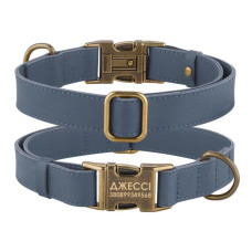 Ошейник для собак кожаный Antiq Деним M 30-40см