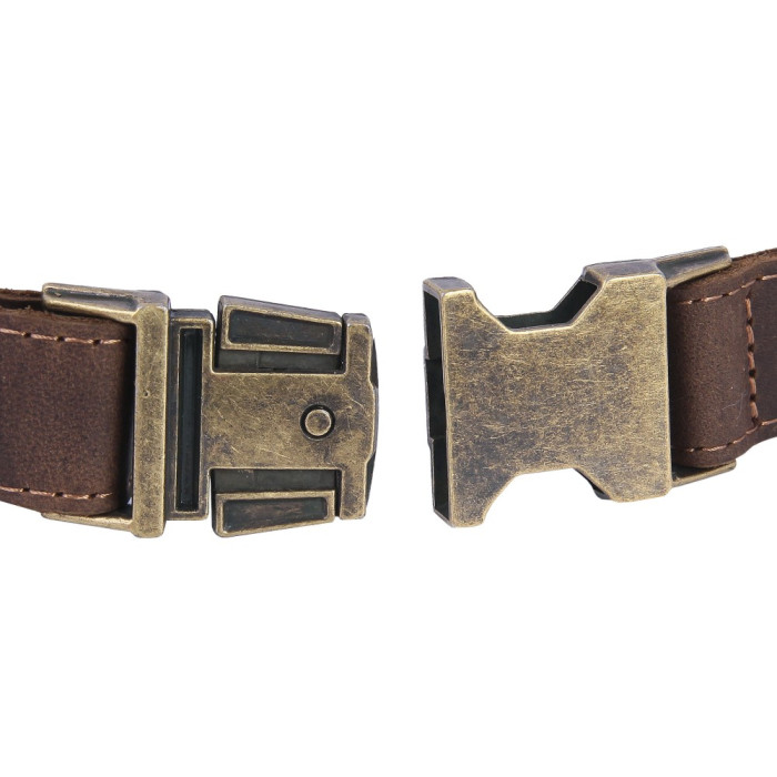 Ошейник для собак кожаный BronzeDog Antiq коричневый XS, 25-33 см