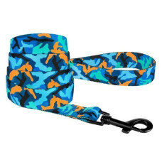 Поводок для собак BronzeDog Urban Camo нейлоновый, Синий S 1,6 см 152 см