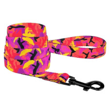 Поводок для собак BronzeDog Urban Camo нейлоновый, Розовый L 2,5 см 152 см