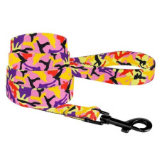 Поводок для собак BronzeDog Urban Camo нейлоновый, Оранжевый S 1,6 см 152 см