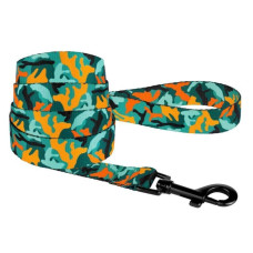 Поводок для собак BronzeDog Urban Camo нейлоновый, Зеленый S 1,6 см 152 см