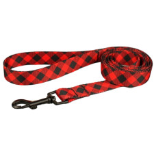 Поводок для собак BronzeDog Urban нейлоновый Клеточка Красный S 152 см 16 мм