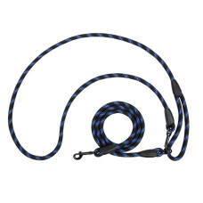 Поводок для собак светоотражающий "Свободные руки" Синий, L - 240 см / 9 см