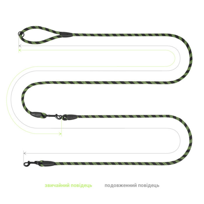 Повідець для собак світловідбивний "Вільні руки" Синій, L - 240 см / 9 см